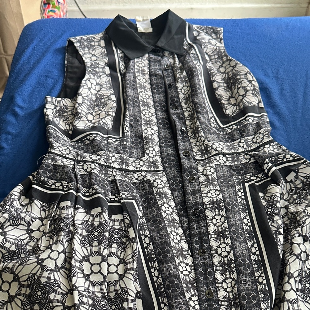 Black and White Patterned Dress